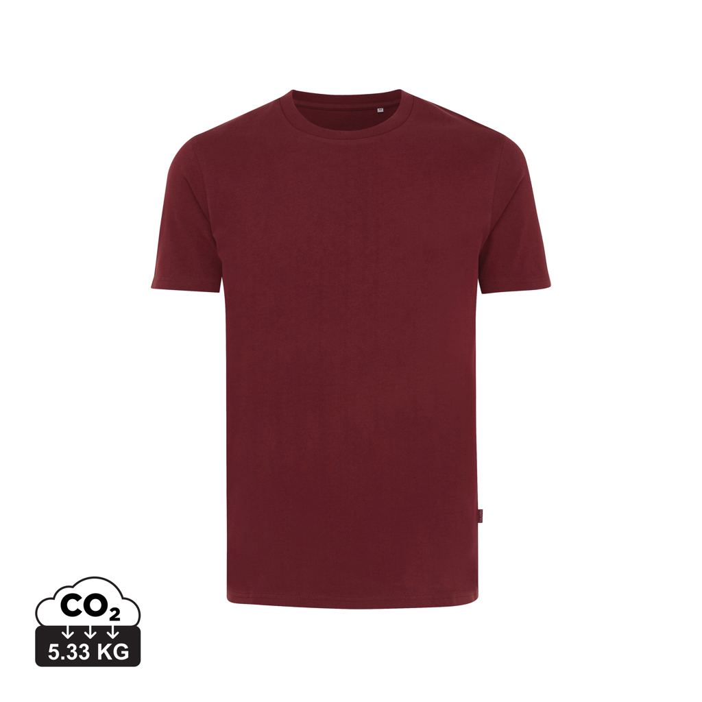 T-shirt unisexe publicitaire en coton recyclé 180g Iqoniq Bryce rouge bordeaux